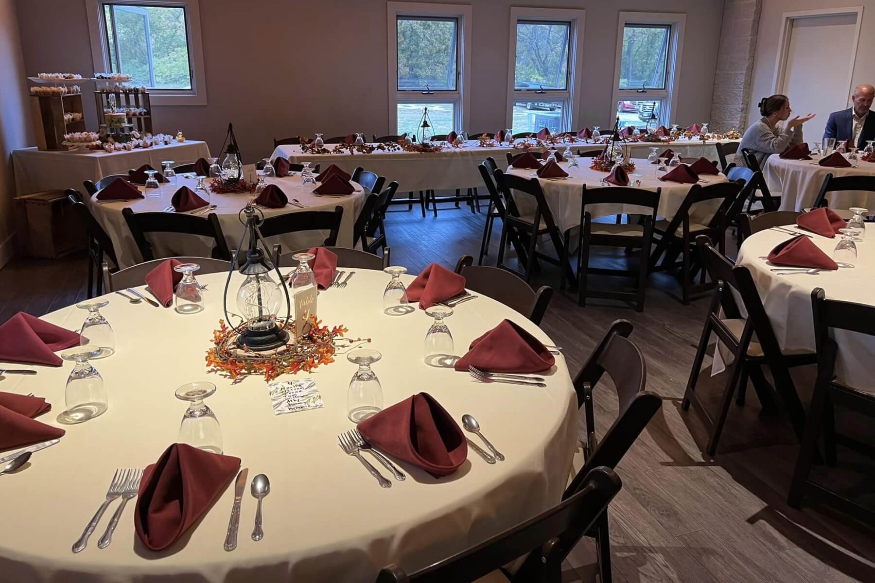 Tables Set Up For Dinner